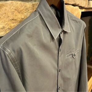 Michael‎ Brandon Gray Casual Button Down Shirt